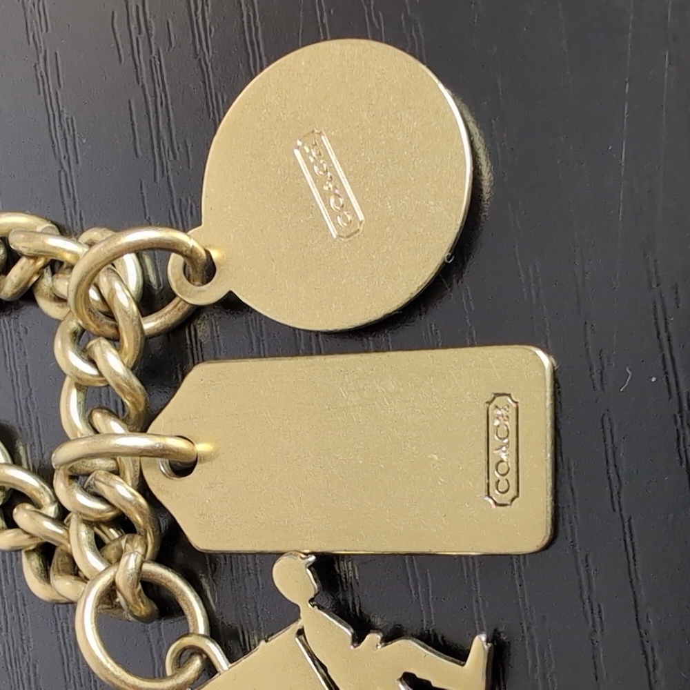 Coach Gold Tone Carriage Charm Bracelet - Picture 6 of 10